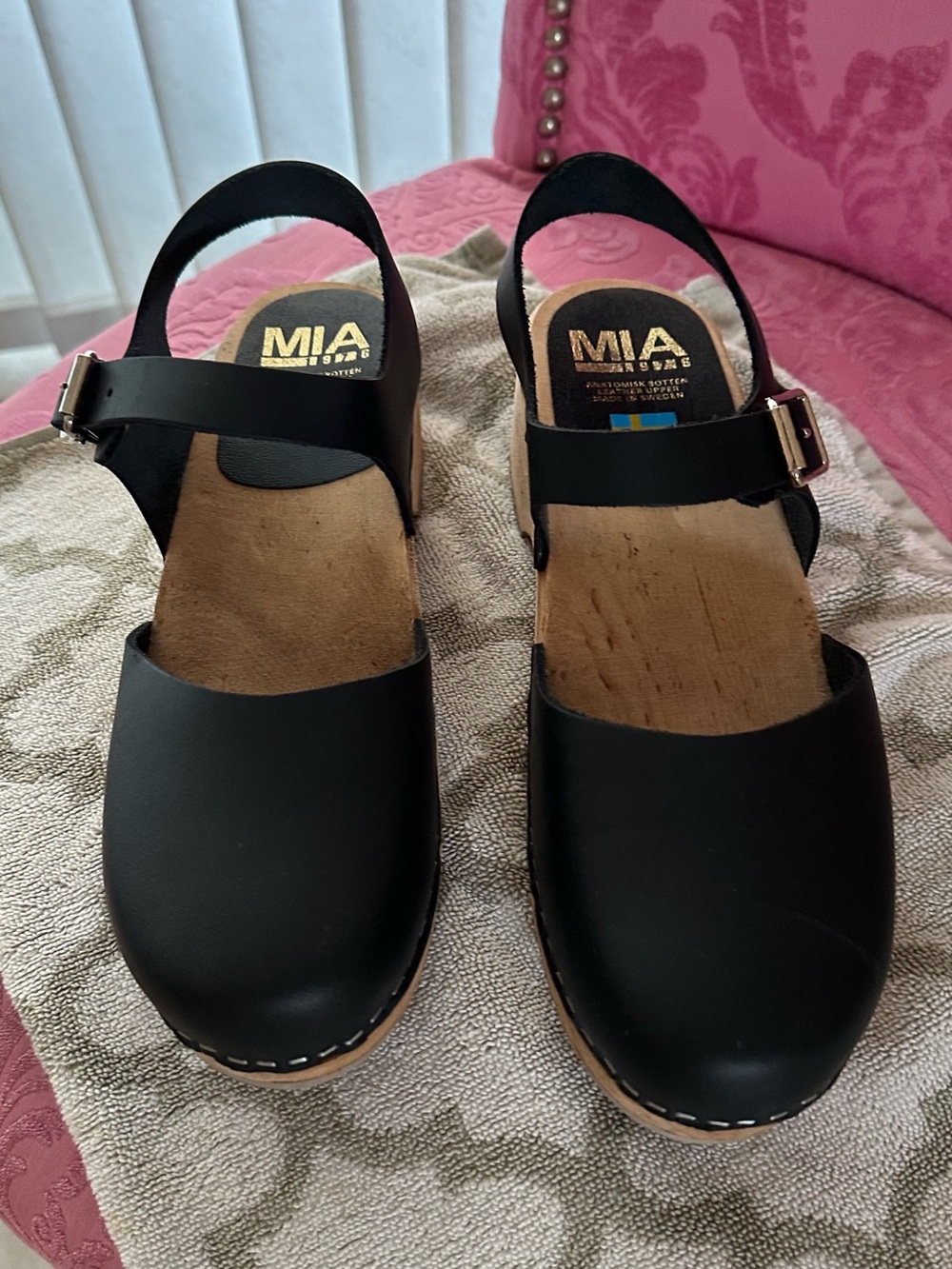 MIA Black Mary Jane Clog Sandals 40